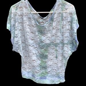 Medium Lace Blouse by Love J USA hand dyed tie dye by Visual Bliss Co